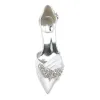 Women's Ankle Strap Silk Satin With Rhinestone Closed Toe Stiletto Heel Evening Shoes sold by Lavetir