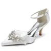 Women's Ankle Strap Silk Satin With Rhinestone Closed Toe Stiletto Heel Evening Shoes sold by Lavetir