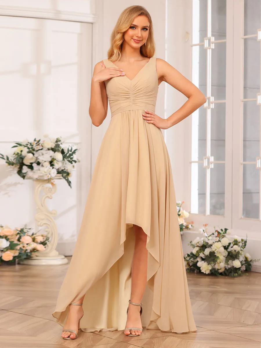 A-Line/Princess V-Neck Long Wedding Party Dresses with Pockets sold by Lavetir product image thumbnail 4