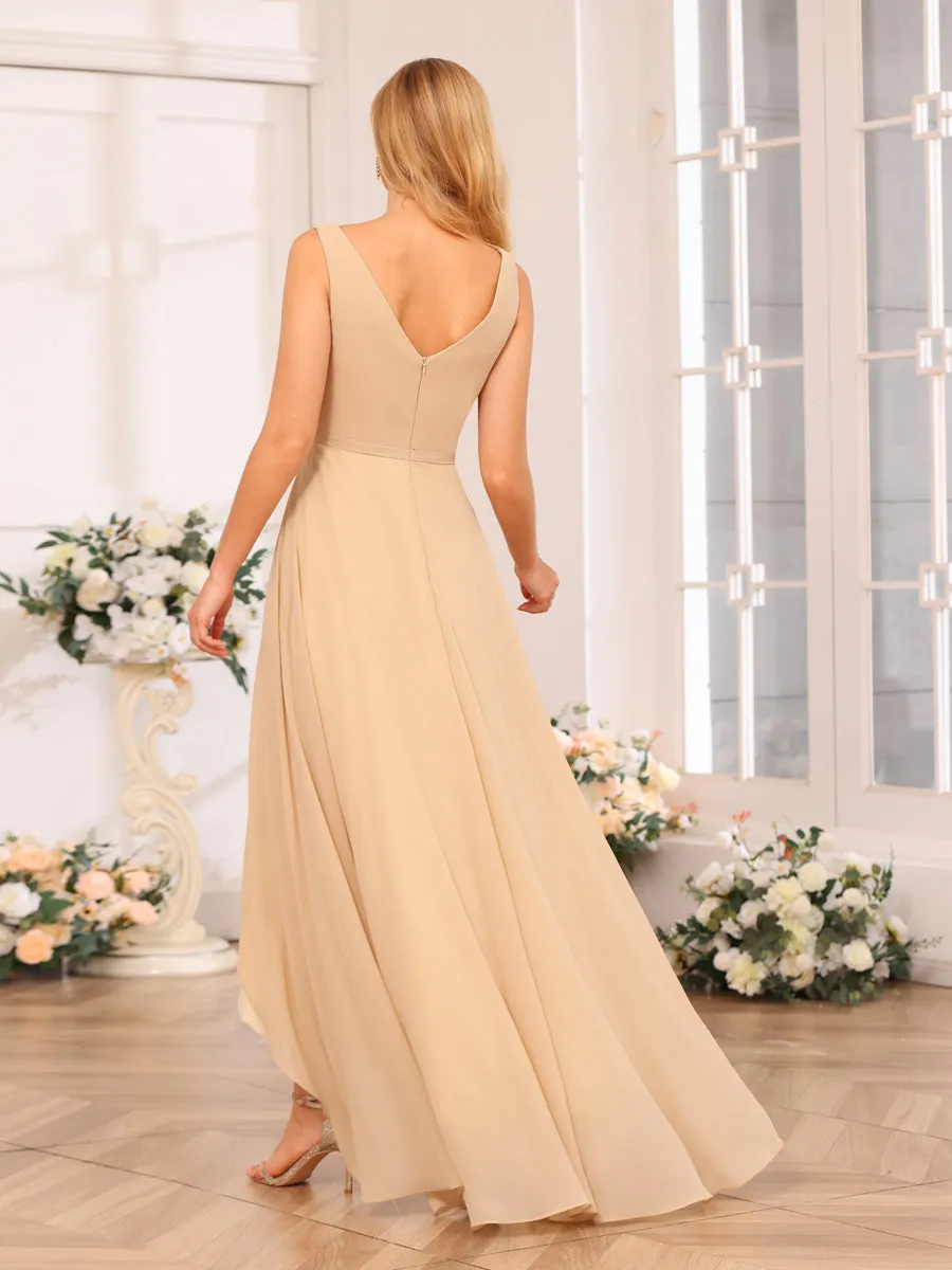 A-Line/Princess V-Neck Long Wedding Party Dresses with Pockets sold by Lavetir product image thumbnail 2