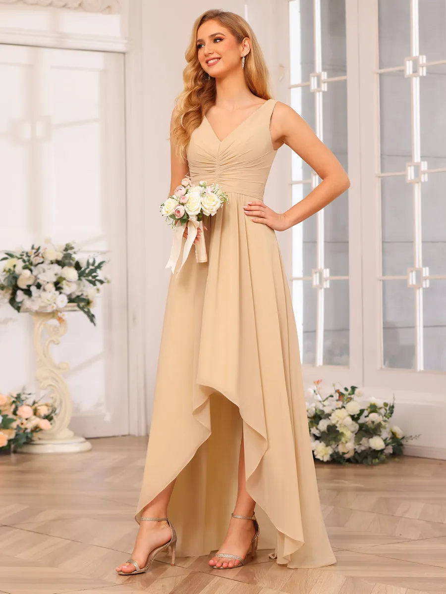 A-Line/Princess V-Neck Long Wedding Party Dresses with Pockets sold by Lavetir product image thumbnail 3