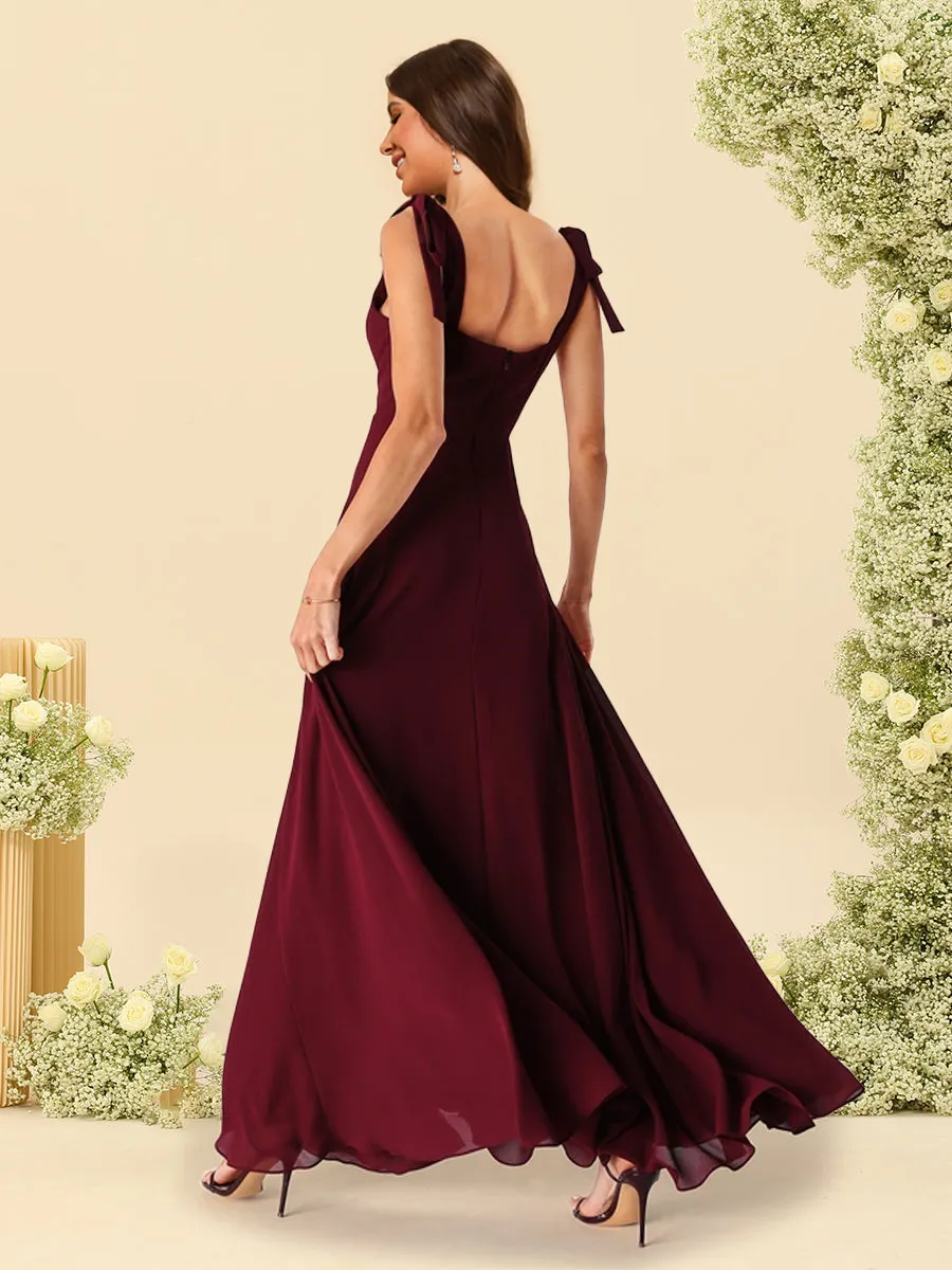 A-Line/Princess Spaghetti Straps Floor-Length Bridesmaid Dresses With Split Side sold by Lavetir product image thumbnail 2