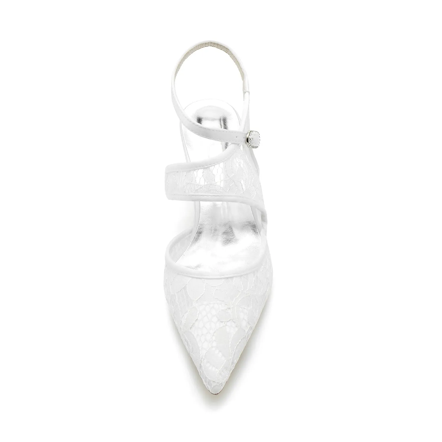 Women's Lace With Ankle Strap Lace Closed Toe Stiletto Heel Wedding Shoes sold by Lavetir product image thumbnail 4