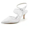 Women's Lace With Ankle Strap Lace Closed Toe Stiletto Heel Wedding Shoes sold by Lavetir