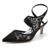 Women's Lace With Ankle Strap Lace Closed Toe Stiletto Heel Wedding Shoes sold by Lavetir