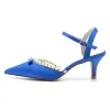 Women's Silk Satin With Ankle Strap Pearl Closed Toe Stiletto Heel Evening Shoes sold by Lavetir