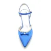 Women's Silk Satin With Ankle Strap Pearl Closed Toe Stiletto Heel Evening Shoes sold by Lavetir