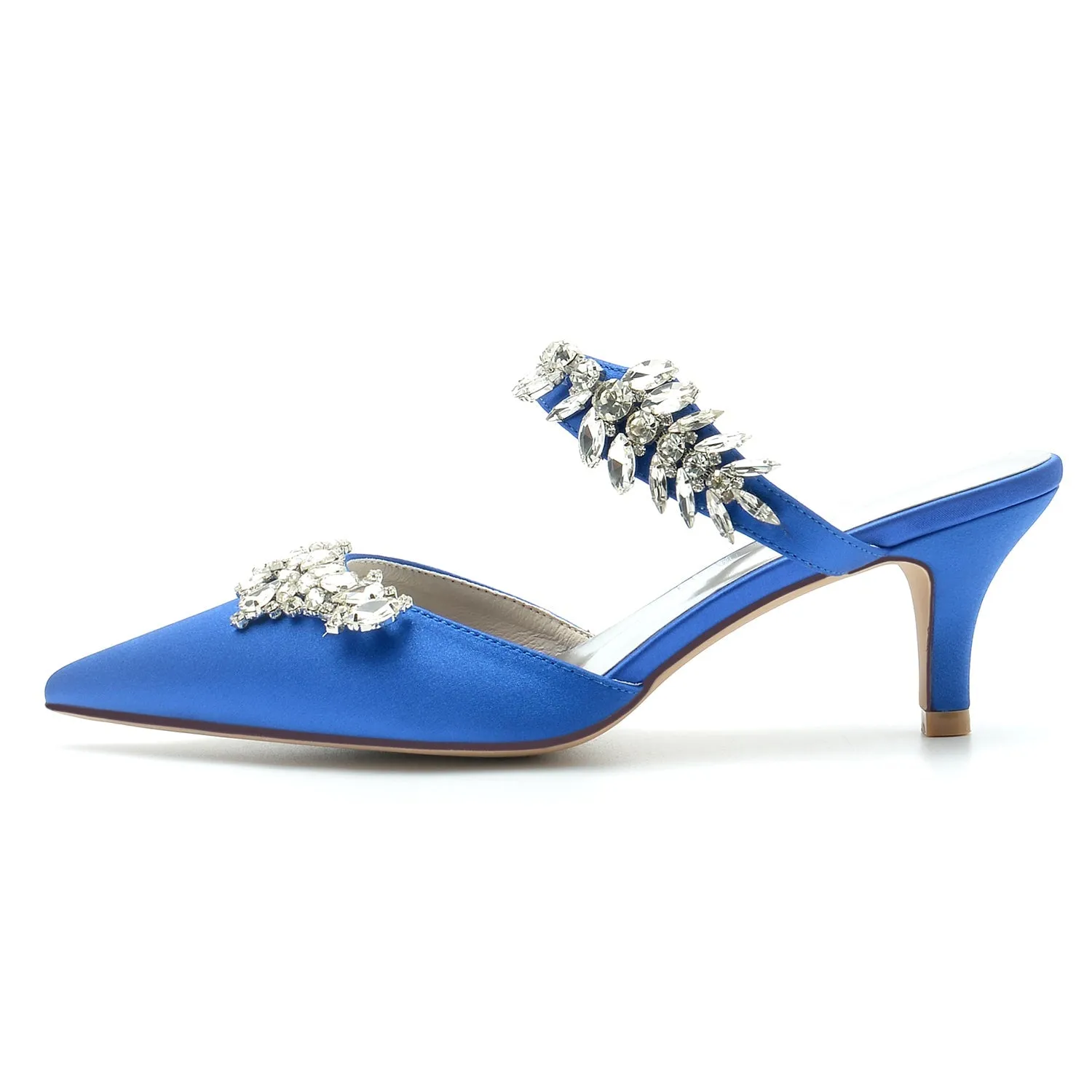 Women's Silk Satin Closed Toe Rhinestone Stiletto Heel Evening Shoes sold by Lavetir product image thumbnail 2