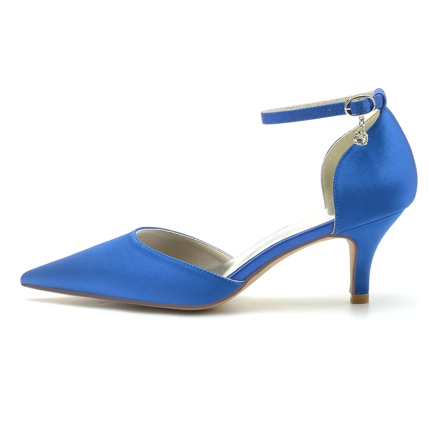 Women's Silk Satin With Ankle Strap Closed Toe Stiletto Heel Wedding Shoes sold by Lavetir product image thumbnail 2