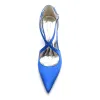 Women's Silk Satin With Ankle Strap Closed Toe Chunky Heel Party Shoes sold by Lavetir