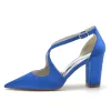 Women's Silk Satin With Ankle Strap Closed Toe Chunky Heel Party Shoes sold by Lavetir