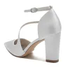 Women's Silk Satin With Ankle Strap Closed Toe Chunky Heel Evening Shoes sold by Lavetir