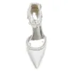 Women's Silk Satin With Ankle Strap Pearl Rhinestone Tassel Closed Toe Chunky Heel Evening Shoes sold by Lavetir