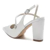 Women's Silk Satin Ankle Strap Rhinestone Closed Toe Chunky Heel Evening Shoes sold by Lavetir