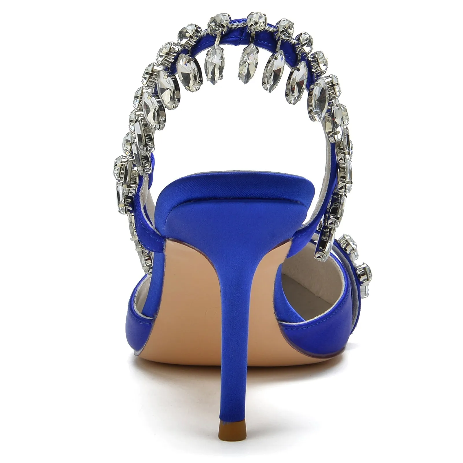 Women's Silk Satin With Rhinestone Tassel Closed Toe Stiletto Heel Party Shoes sold by Lavetir product image thumbnail 4