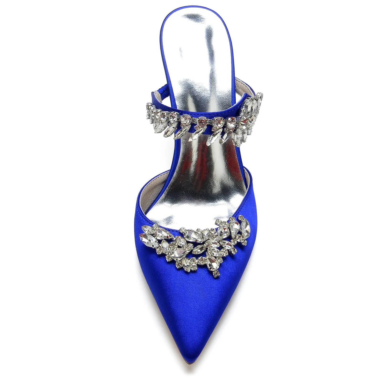 Women's Silk Satin With Ankle Strap Rhinestone Tassel Closed Toe Stiletto Heel Wedding Shoes sold by Lavetir product image thumbnail 3