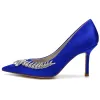 Women's Stiletto Heel Silk Satin With Rhinestone Closed Toe Evening Shoes sold by Lavetir