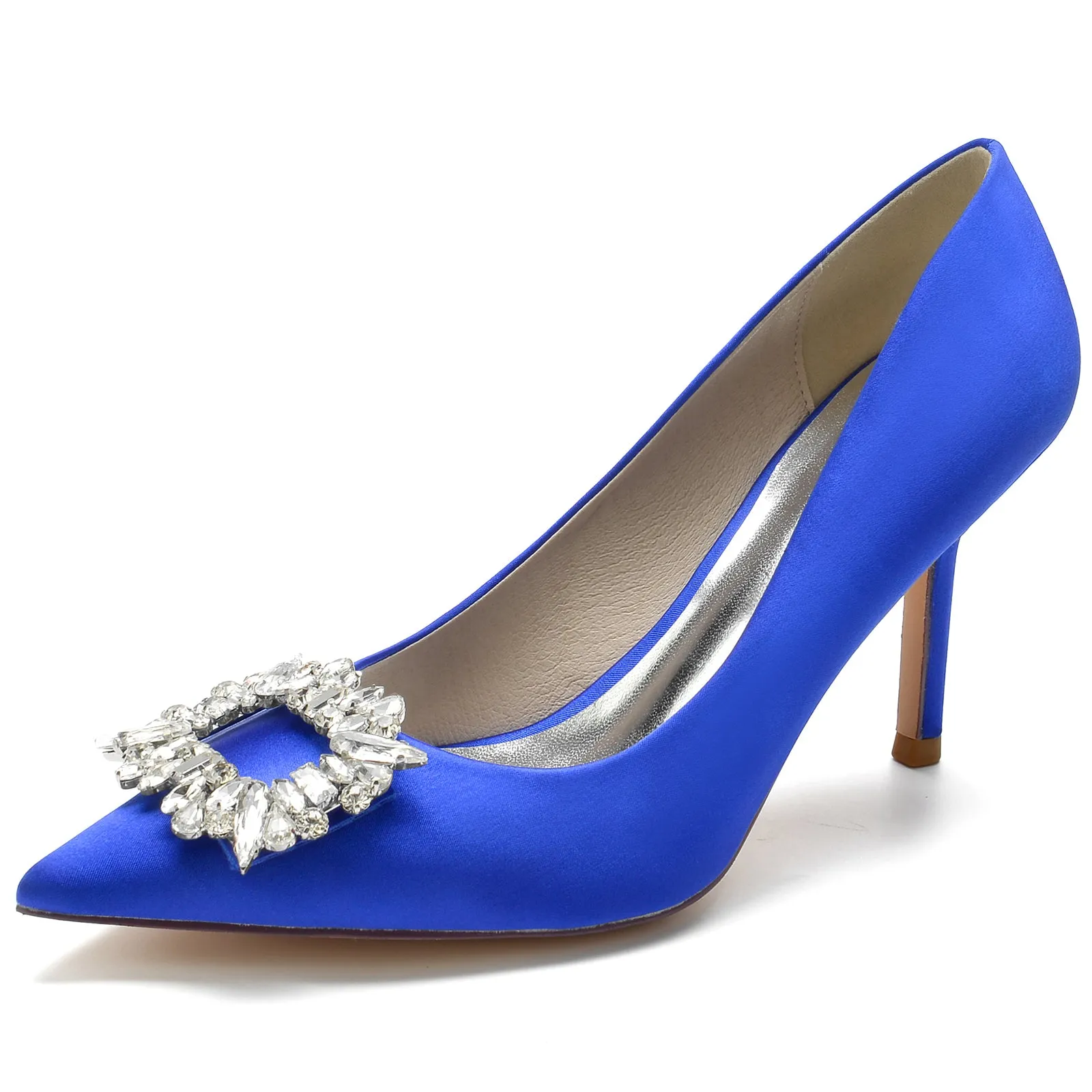 Women's Rhinestone Silk Satin With Closed Toe Stiletto Heel Evening Shoes sold by Lavetir