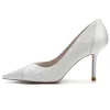 Women's Silk Satin Lace Closed Toe With Stiletto Heel Party Shoes sold by Lavetir