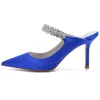 Women's Silk Satin With Ankle Strap Rhinestone Lace Closed Toe Stiletto Heel Wedding Shoes sold by Lavetir