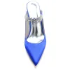 Women's Silk Satin With Ankle Strap Rhinestone Lace Closed Toe Stiletto Heel Wedding Shoes sold by Lavetir