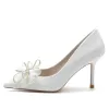Women's Stretch Glitter With Bowknot Closed Toe Stiletto Heel Party Shoes sold by Lavetir