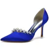 Women's Silk Satin With Pearl Closed Toe Stiletto Heel Evening Shoes sold by Lavetir