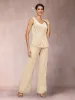 Chiffon Sequins V-Neck Long Sleeves 3 Pieces Pantsuits with Jacket sold by Lavetir