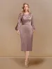 Sheath/Column Scoop Long Sleeves Evening Dresses with Appliques sold by Lavetir