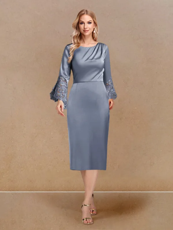 Sheath/Column Scoop Long Sleeves Evening Dresses with Appliques sold by Lavetir
