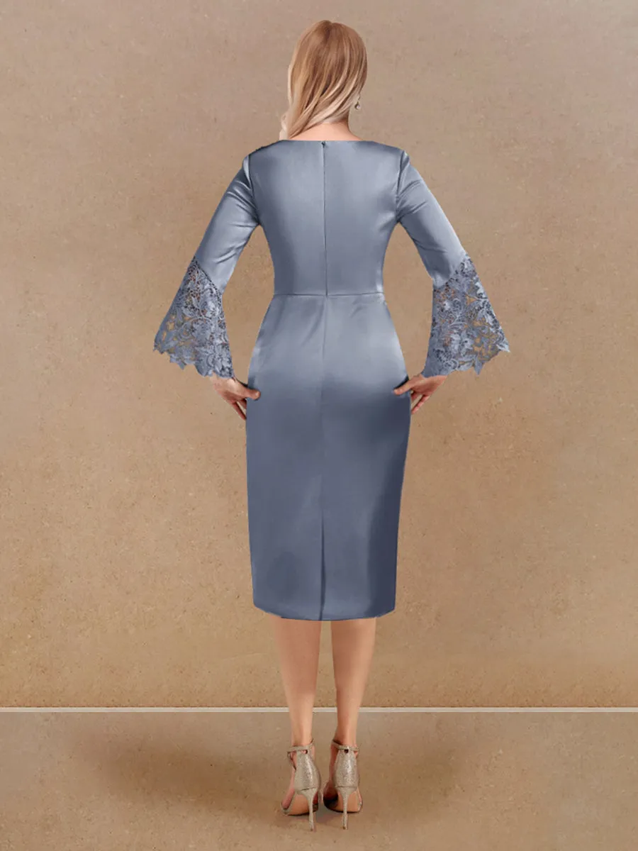 Sheath/Column Scoop Long Sleeves Evening Dresses with Appliques sold by Lavetir product image thumbnail 2