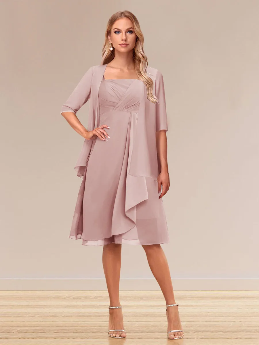 A-Line/Princess Half Sleeves Formal Evening Dresses With Ruffles & Jacket sold by Lavetir product image thumbnail 4