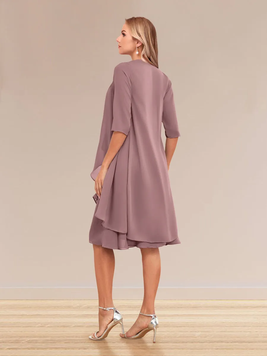 A-Line/Princess Half Sleeves Formal Evening Dresses With Ruffles & Jacket sold by Lavetir product image thumbnail 2