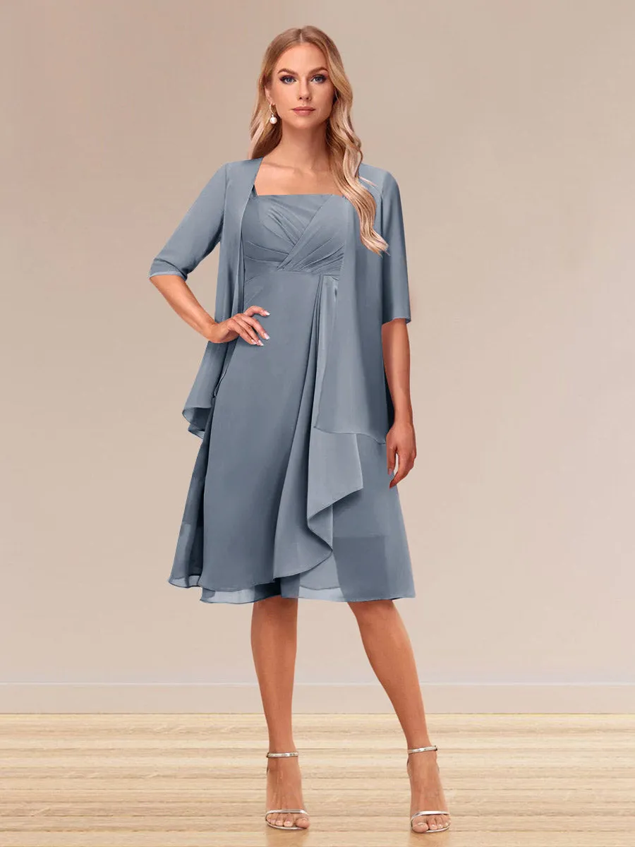 A-Line/Princess Half Sleeves Formal Evening Dresses With Ruffles & Jacket sold by Lavetir product image thumbnail 5