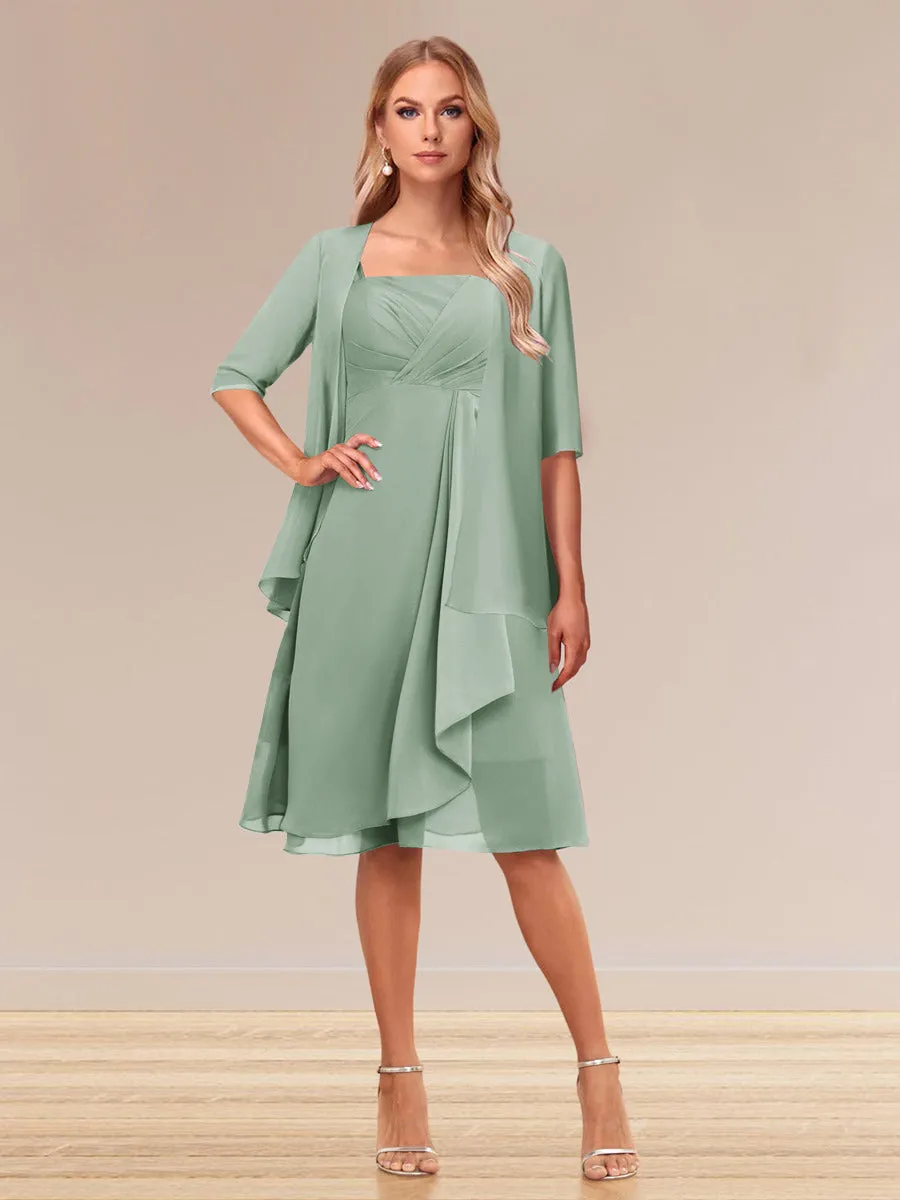 A-Line/Princess Half Sleeves Formal Evening Dresses With Ruffles & Jacket sold by Lavetir product image thumbnail 3