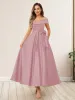 A-Line/Princess Off-The-Shoulder Sleeveless Long Evening Dresses with Bow Knot sold by Lavetir