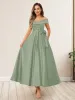 A-Line/Princess Off-The-Shoulder Sleeveless Long Evening Dresses with Bow Knot sold by Lavetir