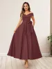A-Line/Princess Off-The-Shoulder Sleeveless Long Evening Dresses with Bow Knot sold by Lavetir