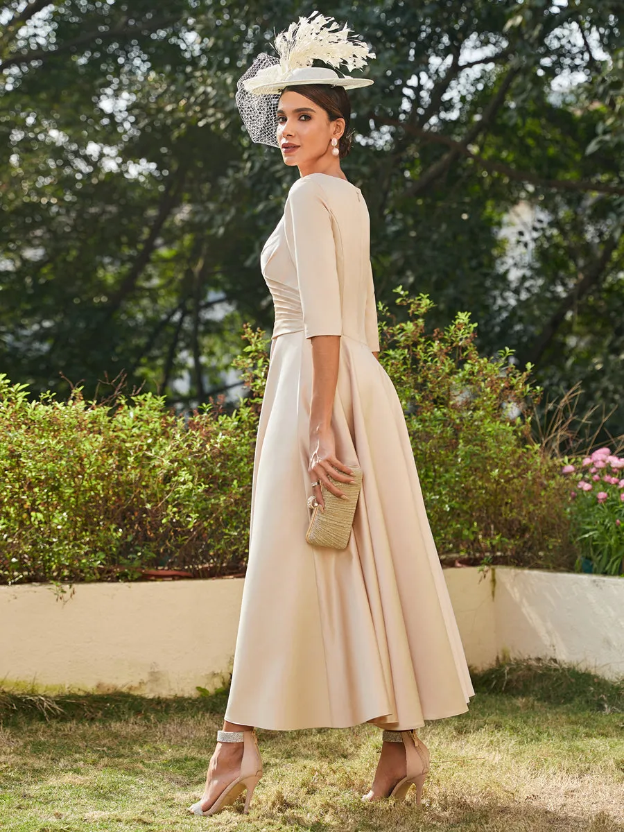 A-Line/Princess V-Neck Half Sleeves Ankle-Length Long Evening Dresses with Ruffles sold by Lavetir product image thumbnail 5