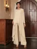 Chiffon Scoop Long Sleeves 3 Pieces Pantsuits with Jacket sold by Lavetir