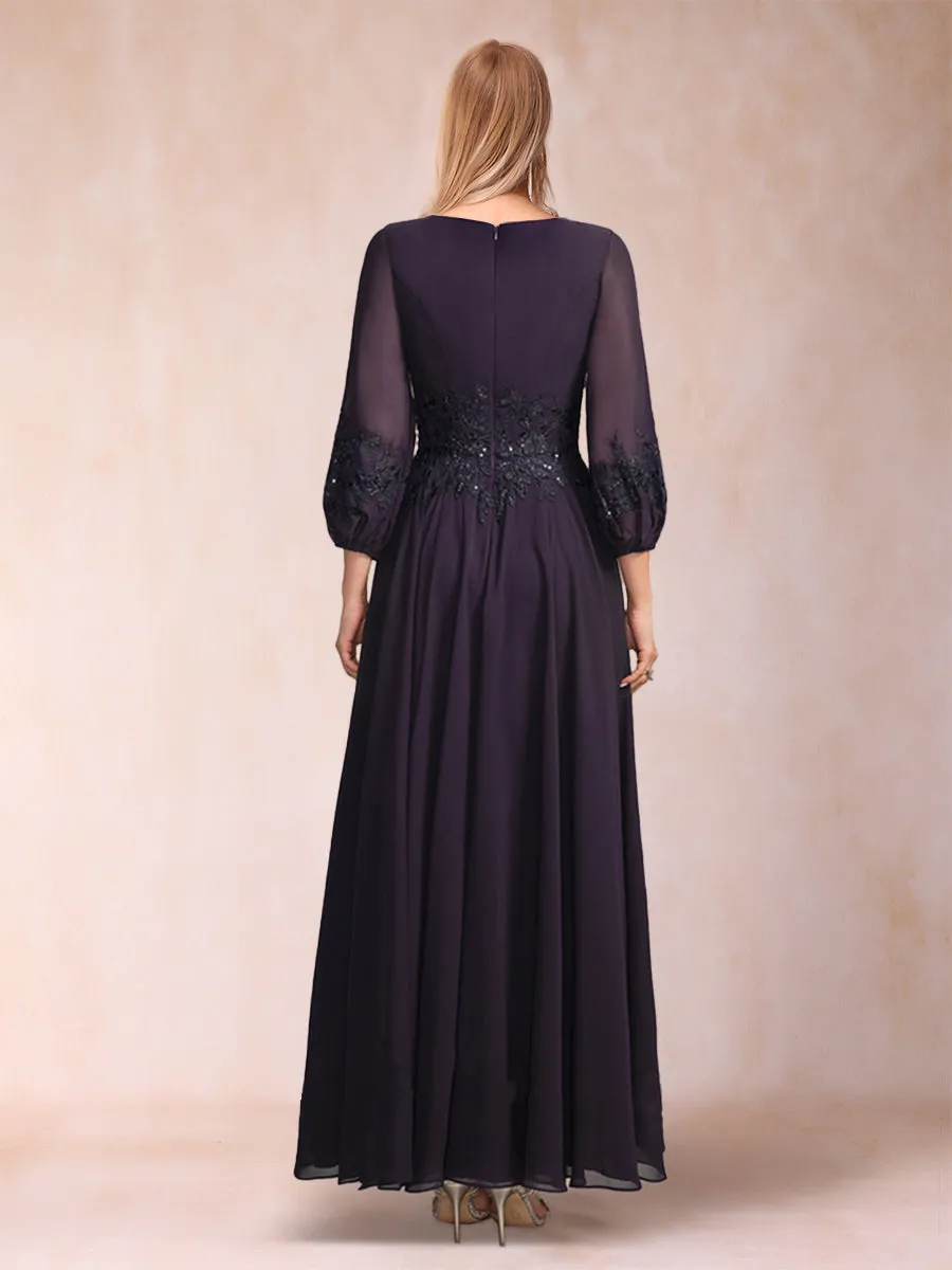 A-Line/Princess Ankle-Length 3/4 Sleeves V-Neck Mother of the Bride Dresses sold by Lavetir product image thumbnail 2