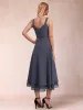 A-Line/Princess Tea-Length 3/4 Sleeves V-Neck Mother of the Bride Dresses sold by Lavetir