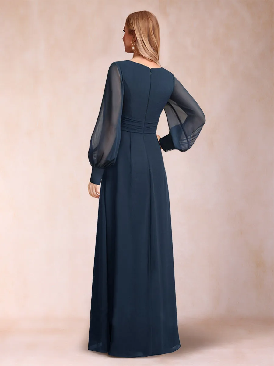 A-Line/Princess Long Sleeves V-Neck Mother of the Bride Dresses sold by Lavetir product image thumbnail 2