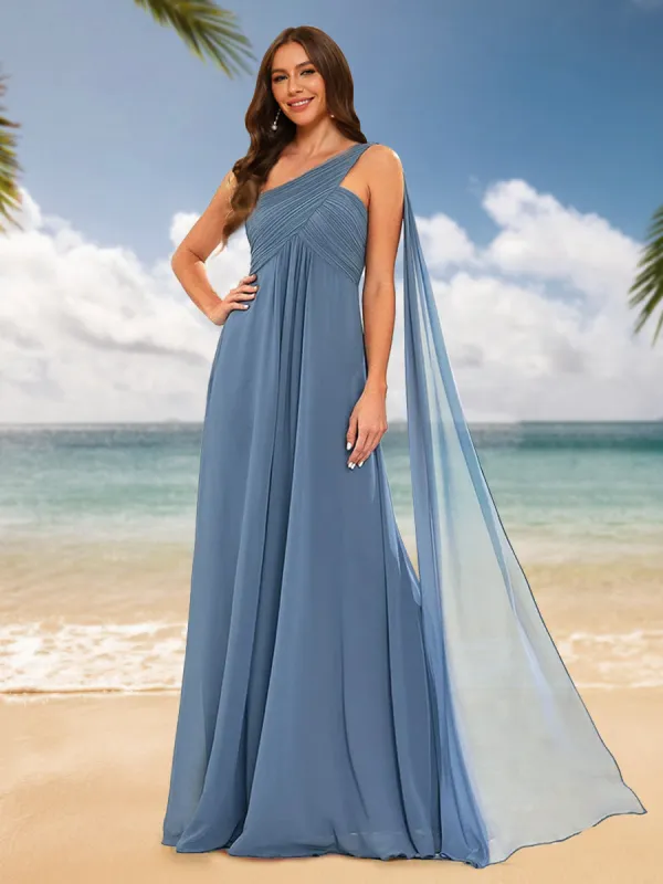 A-Line/Princess One-Shoulder Sleeveless Bridesmaid Dresses sold by Lavetir