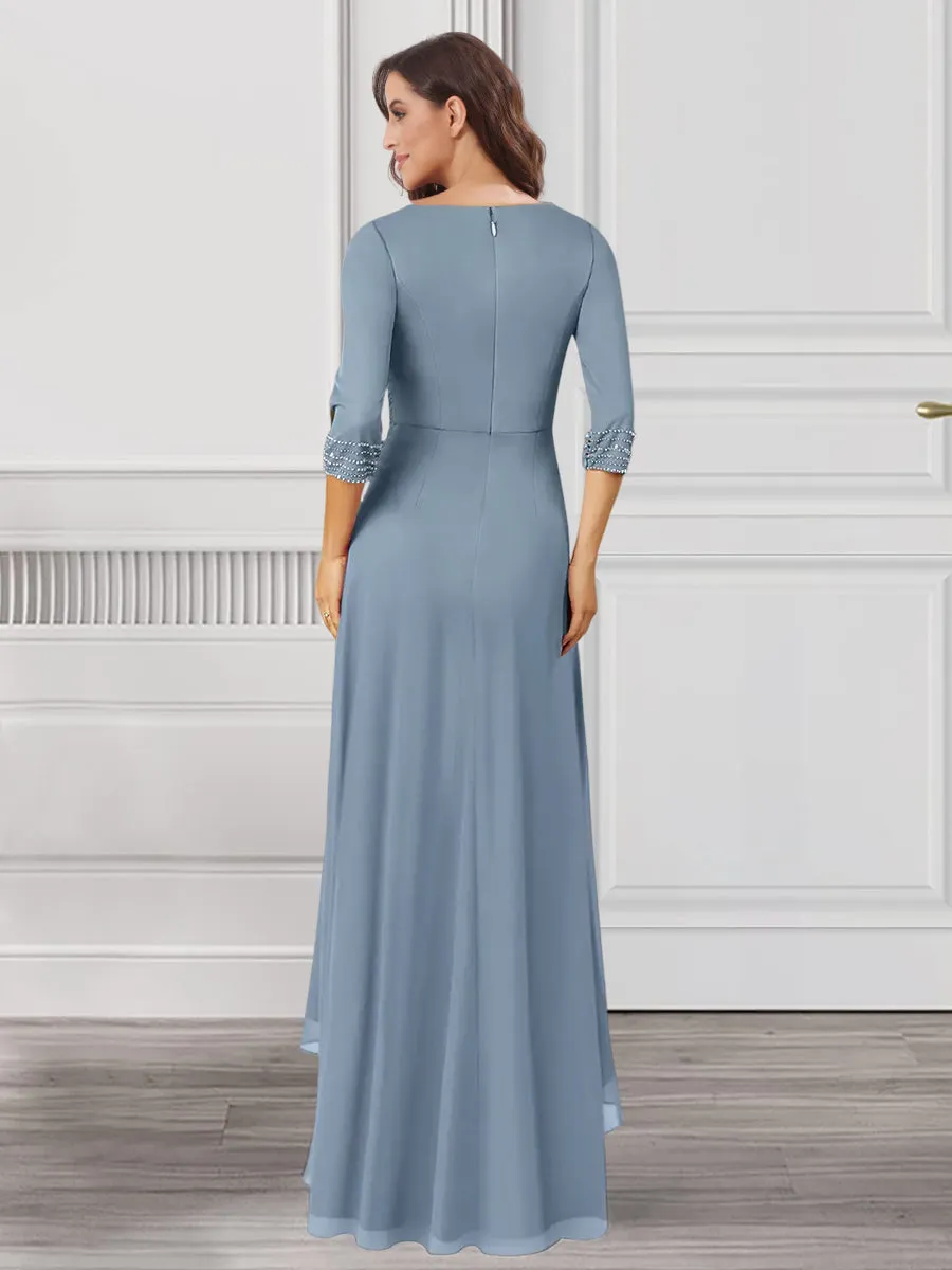 A-Line/Princess V-Neck 3/4 Sleeves Mother of the Bride Dresses With Ruffles sold by Lavetir product image thumbnail 2