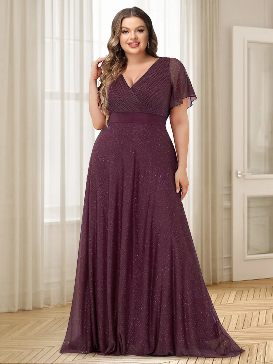 A-Line/Princess V-Neck Floor-Length Ruffles Bridesmaid Dresses sold by Lavetir product image thumbnail 3
