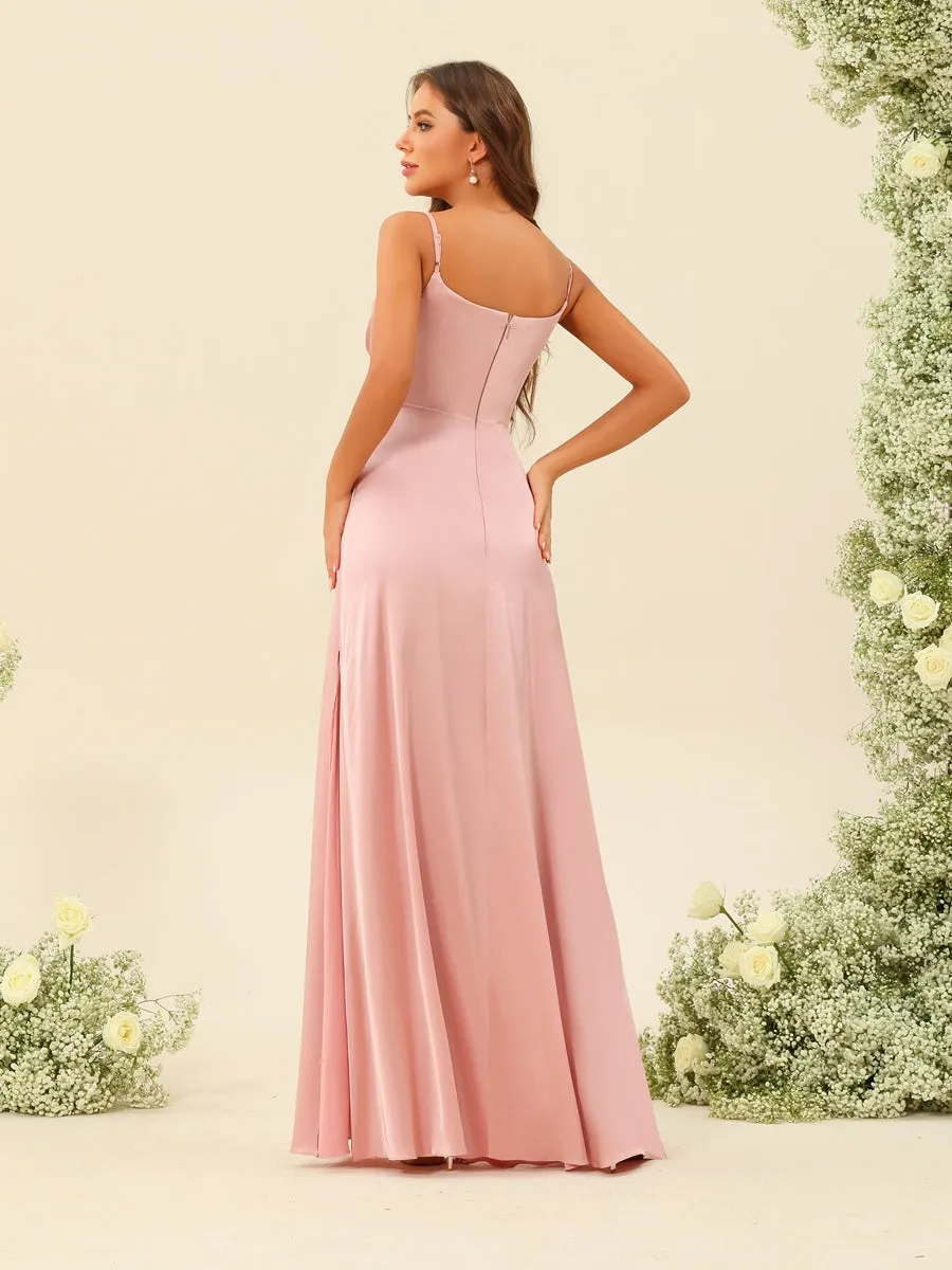 Sheath/Column Spaghetti Straps Split Side Bridesmaid Dresses sold by Lavetir product image thumbnail 2