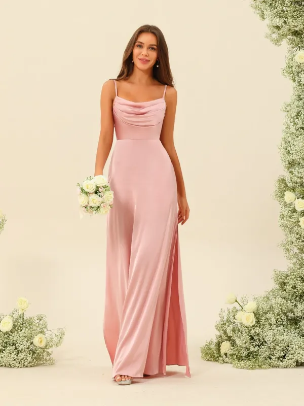 Sheath/Column Spaghetti Straps Split Side Bridesmaid Dresses sold by Lavetir