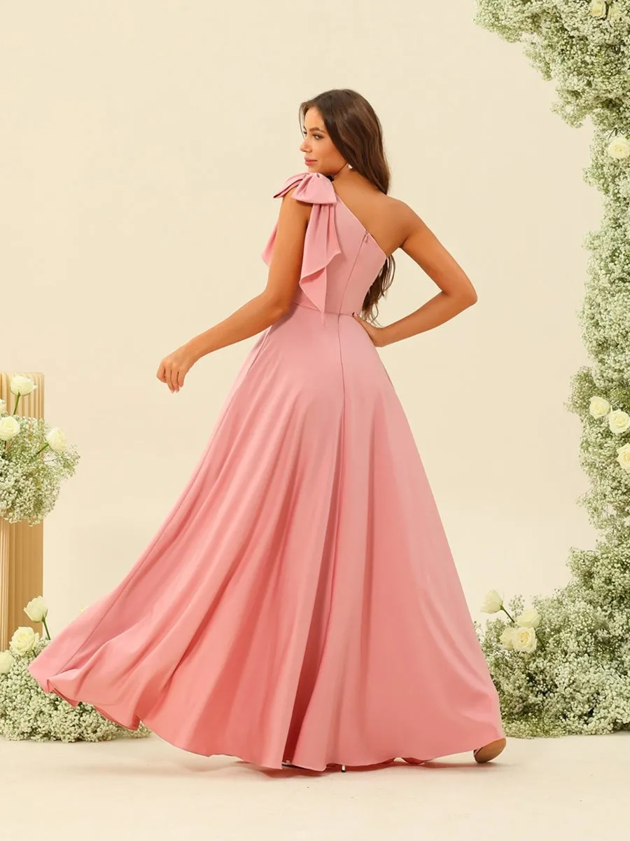 A-Line/Princess One-Shoulder Split Side Bridesmaid Dresses sold by Lavetir product image thumbnail 2