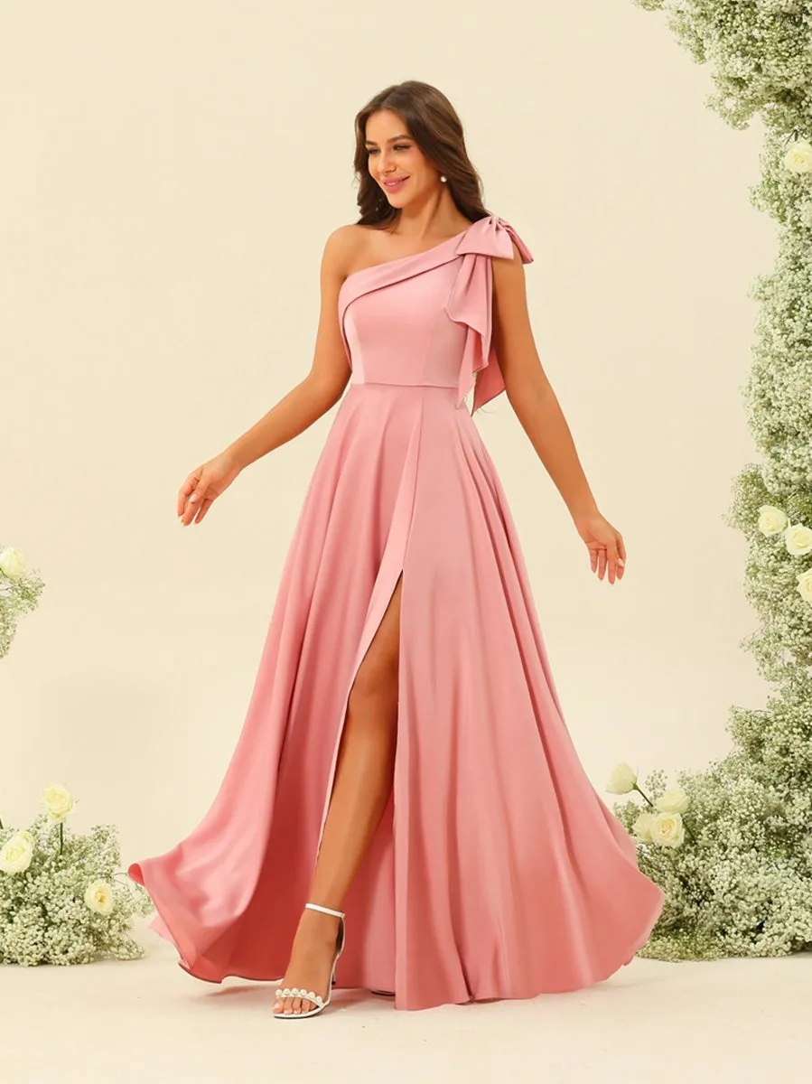 A-Line/Princess One-Shoulder Split Side Bridesmaid Dresses sold by Lavetir product image thumbnail 3